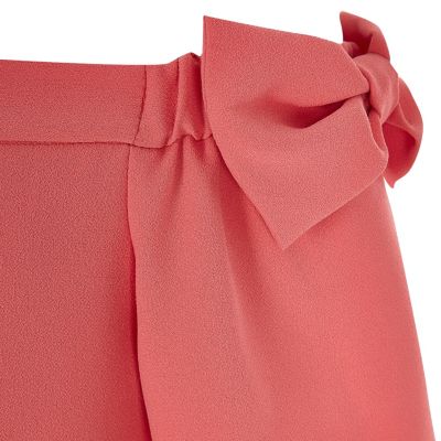 Girls coral bow bardot playsuit